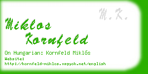 miklos kornfeld business card